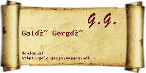 Galó Gergő névjegykártya