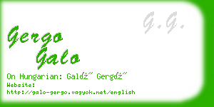 gergo galo business card